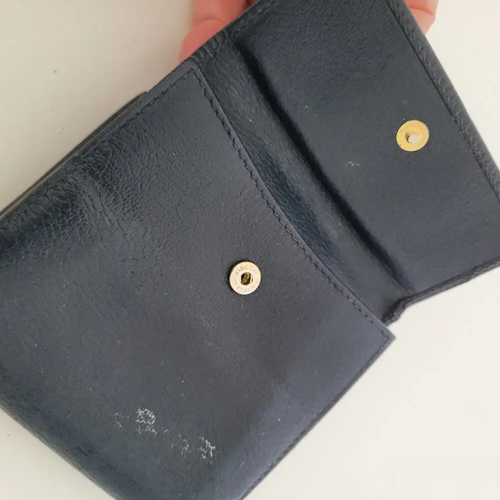 Fair Salvatore‎ Ferragamo Gancini Wallet Medium Bifold Navy Blue Unisex